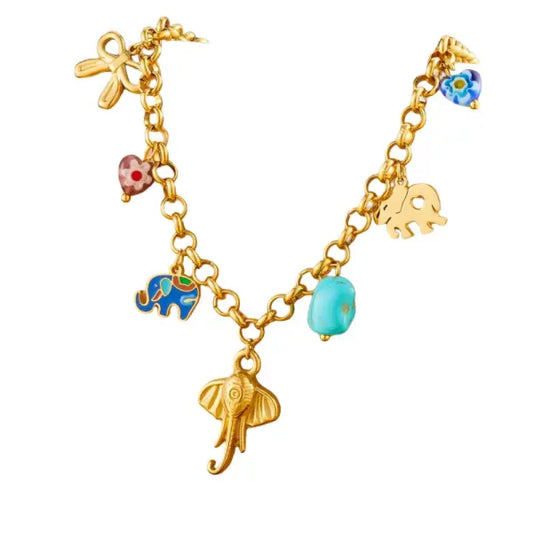 Collier Breloque Eléphant Doré