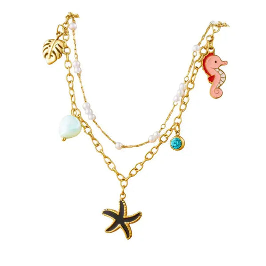 Collier à breloques Étoile de Mer Noire
