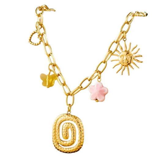 Collier Breloque Serpentin Doré