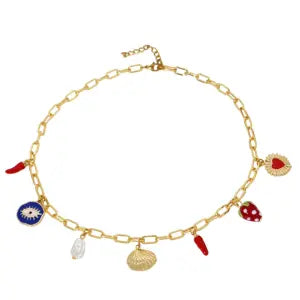 Collier à Breloques Coquillage Doré