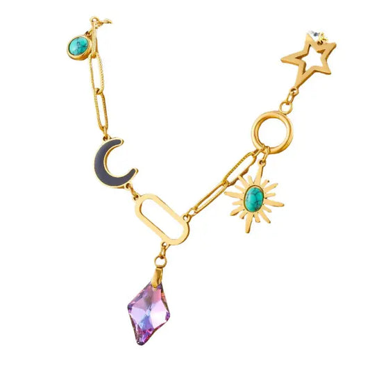 Collier Breloque Éclats Célestes avec Cristal Violet