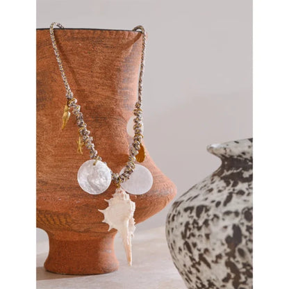 Collier Breloque gros Coquillage Blanc
