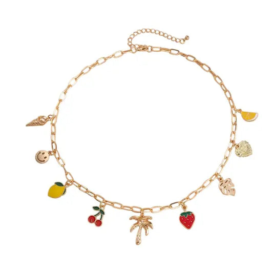 Collier Breloque Doré avec Palmier