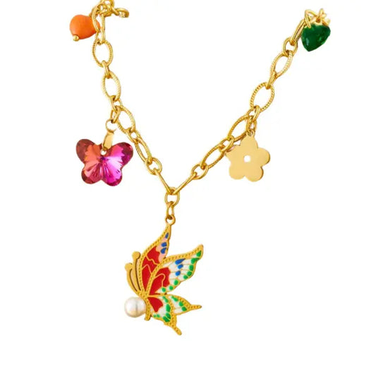 Collier Breloque Doré et Fée