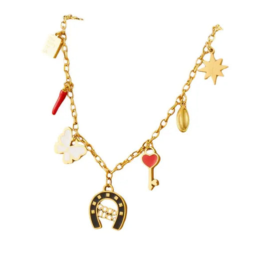 Collier Breloque Fer à Cheval Noir
