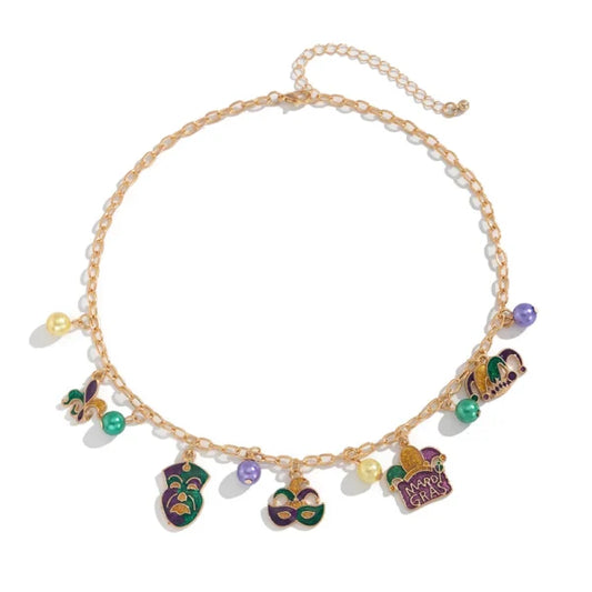 Collier Breloque Doré Joker