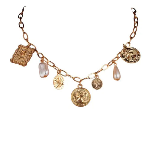 Collier à breloques Doré et Médaillon