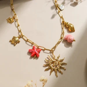 Collier à breloques Éclat Solaire et Océan Enchanté