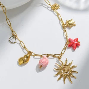 Collier à breloques Éclat Solaire et Océan Enchanté