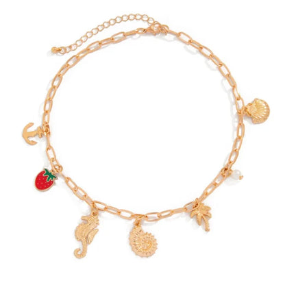 Collier Breloque Coquillage Doré