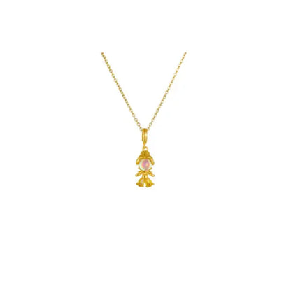 Collier Breloque Élégance Dorée avec Cristal