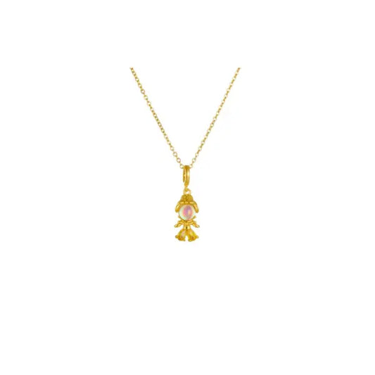 Collier Breloque Élégance Dorée avec Cristal