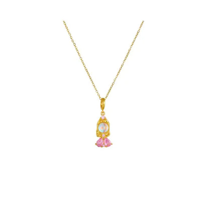 Collier Breloque Opalescence Dorée