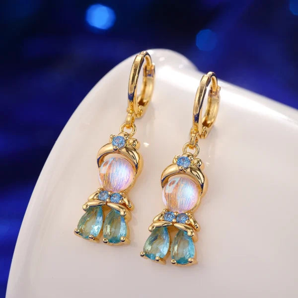 Collier Breloque Cristal Doré Brillant