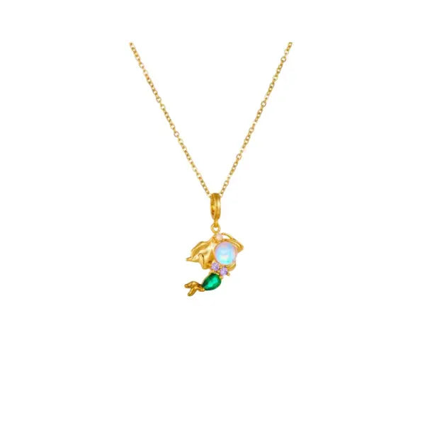 Collier à Breloques Cristal Doré Enchanté