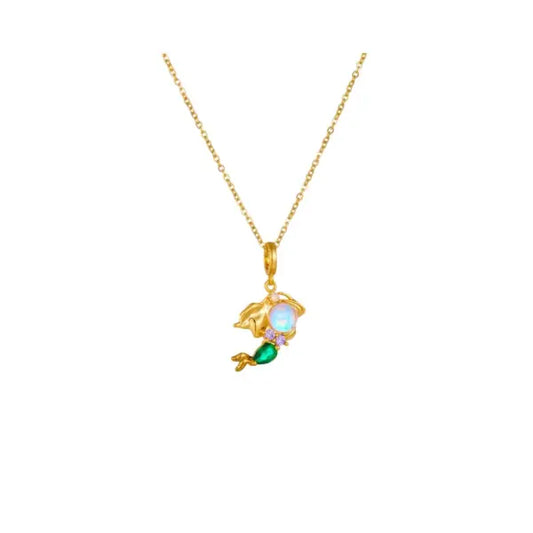 Collier à Breloques Cristal Doré Enchanté