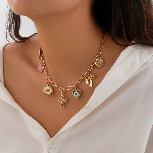 Collier Breloque Doré Bohème