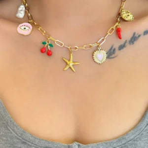 Collier breloques Étoile de Mer Dorée