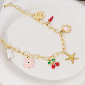 Collier breloques Étoile de Mer Dorée