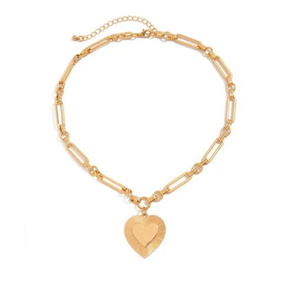 Collier breloque Gros Cœur Doré