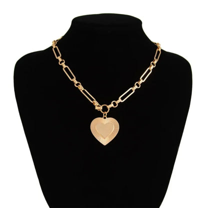 Collier breloque Gros Cœur Doré