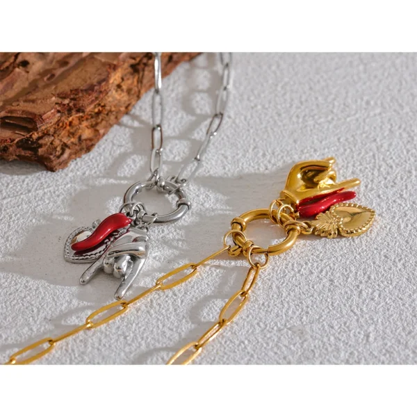 Collier Breloque Rock Argenté
