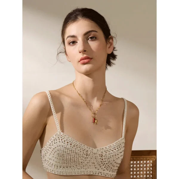 Collier Breloques Doré Rock et Étoile