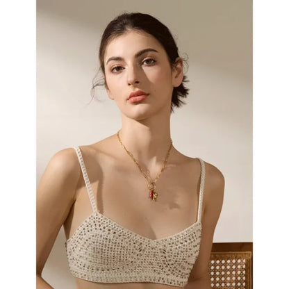 Collier Breloques Doré Rock et Étoile