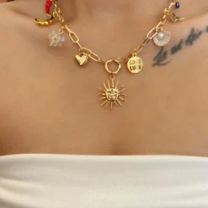 Collier breloque Rayon de Soleil Doré