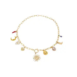 Collier breloque Rayon de Soleil Doré