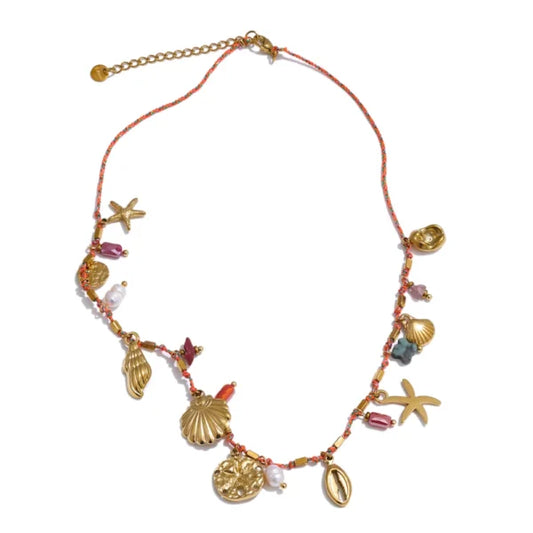 Collier à Breloques Coquillages Dorés