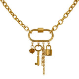 Collier à Breloques Cadenas et Clé Mystique