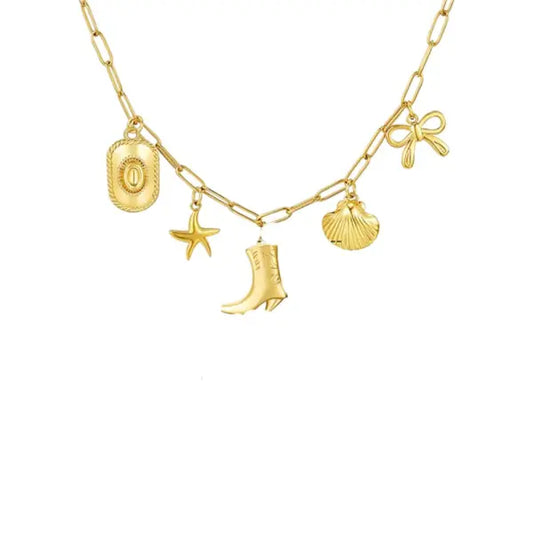 Collier Doré à Breloques Dorées