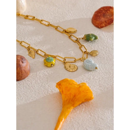 Collier Doré à Breloques Marines