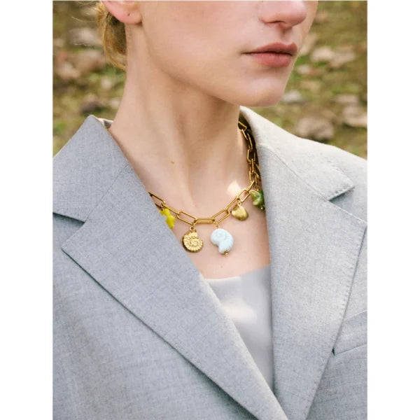 Collier Doré à Breloques Marines
