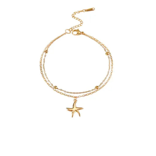 Double bracelet à Breloque Etoile Dorée