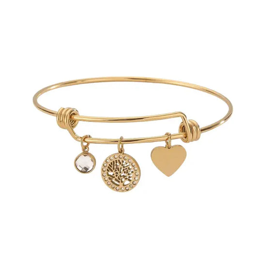 Bracelet Breloque Arbre de Vie Doré Ajustable